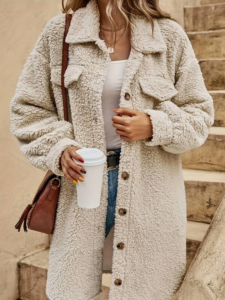 Melany | Women's Oversized Teddy Coat with Chest Pockets