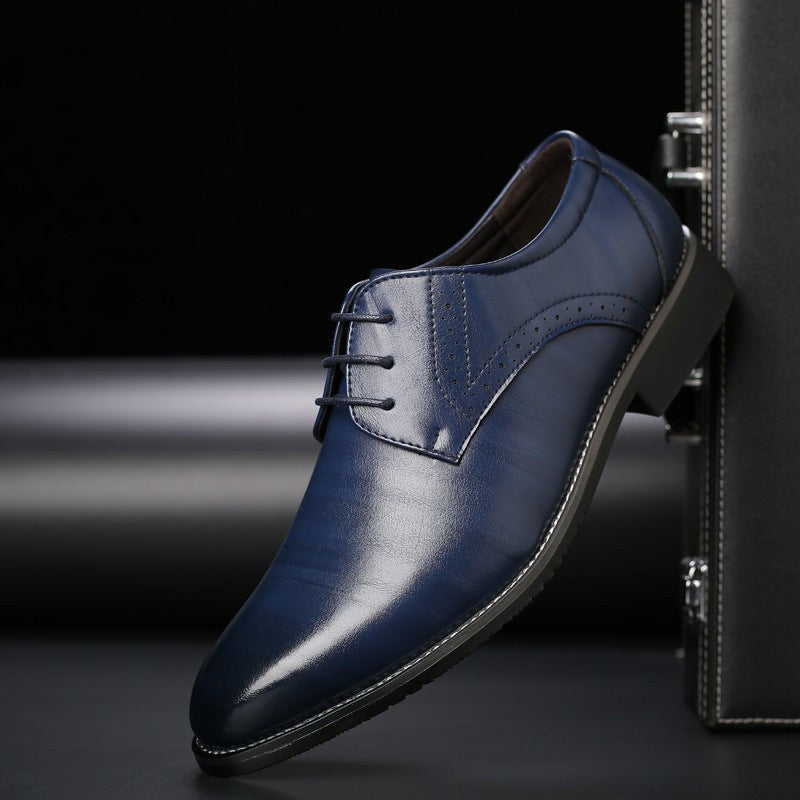 Marcus | Men's Lace-Up Brogue-Detail Round-Toe Derby Shoes