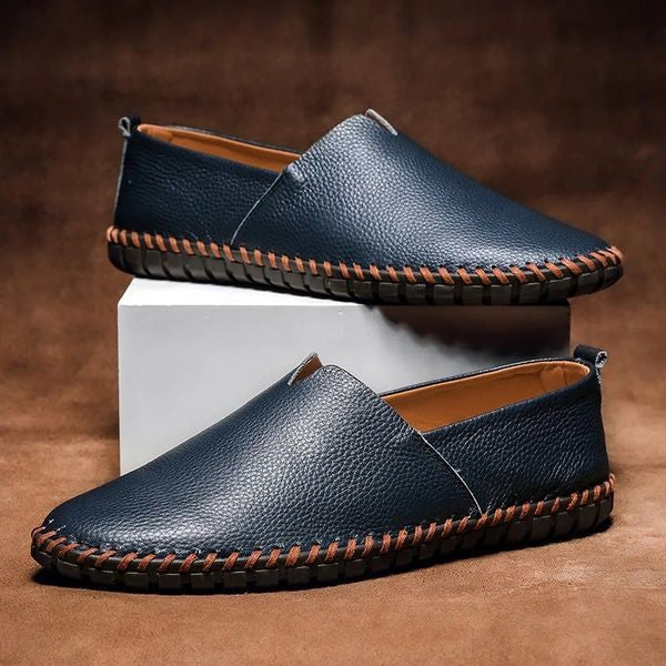 Grayson | Men's Pebbled-Grain Whipstitch Casual Slip-On Loafers