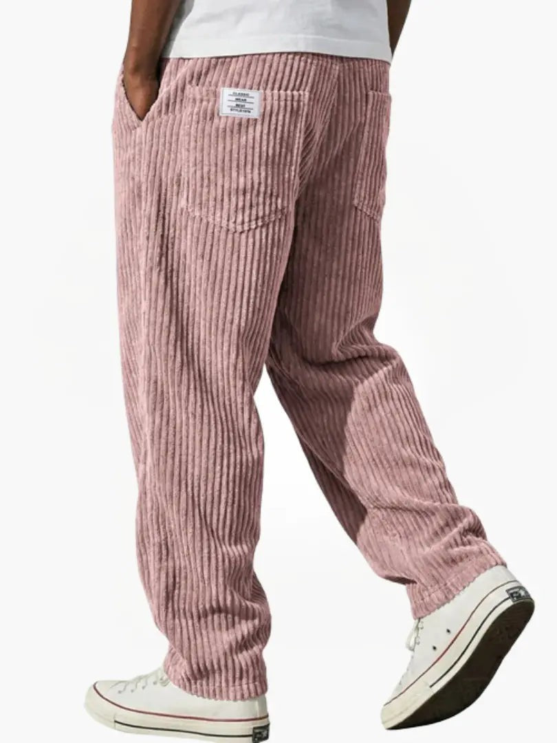 Tyron | Men's Relaxed-Fit Ribbed Wide-Leg Trousers