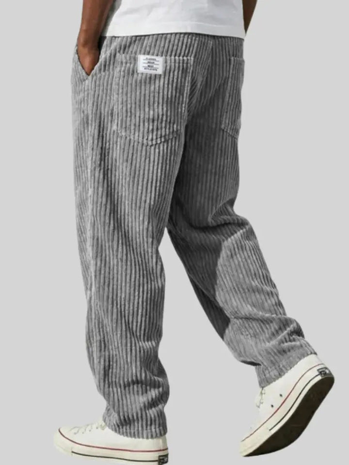 Tyron | Men's Relaxed-Fit Ribbed Wide-Leg Trousers