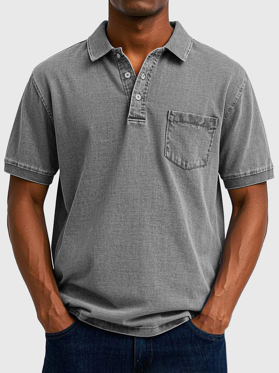 Miles | Men's Washed Button-Down Short-Sleeve Polo Shirt