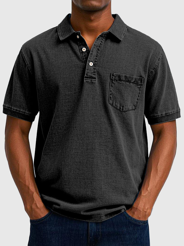 Miles | Men's Washed Button-Down Short-Sleeve Polo Shirt