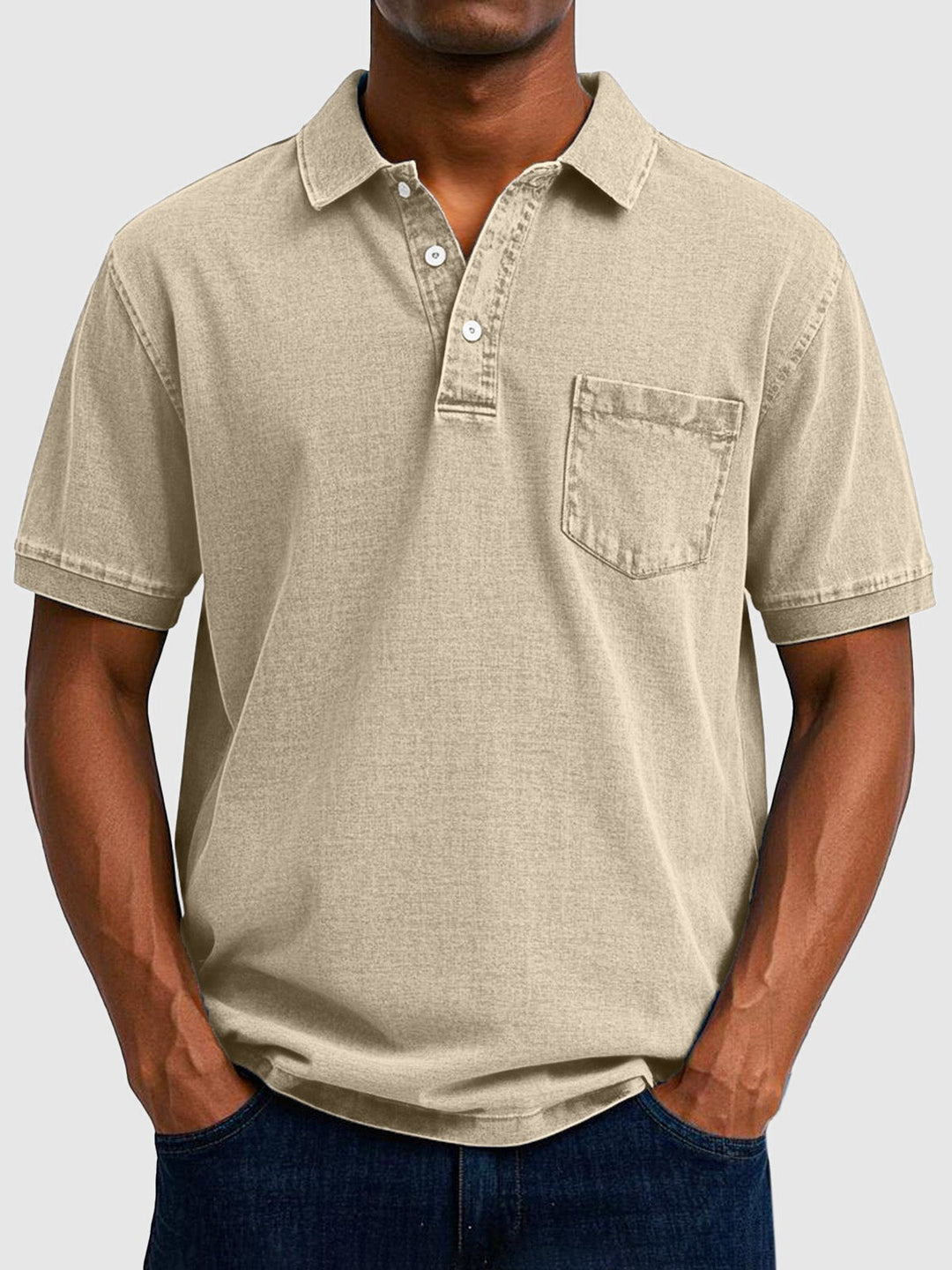 Miles | Men's Washed Button-Down Short-Sleeve Polo Shirt