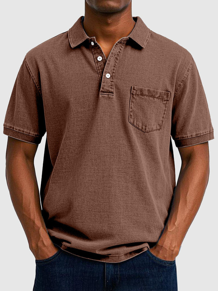 Miles | Men's Washed Button-Down Short-Sleeve Polo Shirt