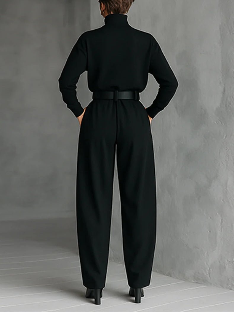Jocelyn | Turtleneck Jumpsuit Set Long Sleeve High Waist Belt