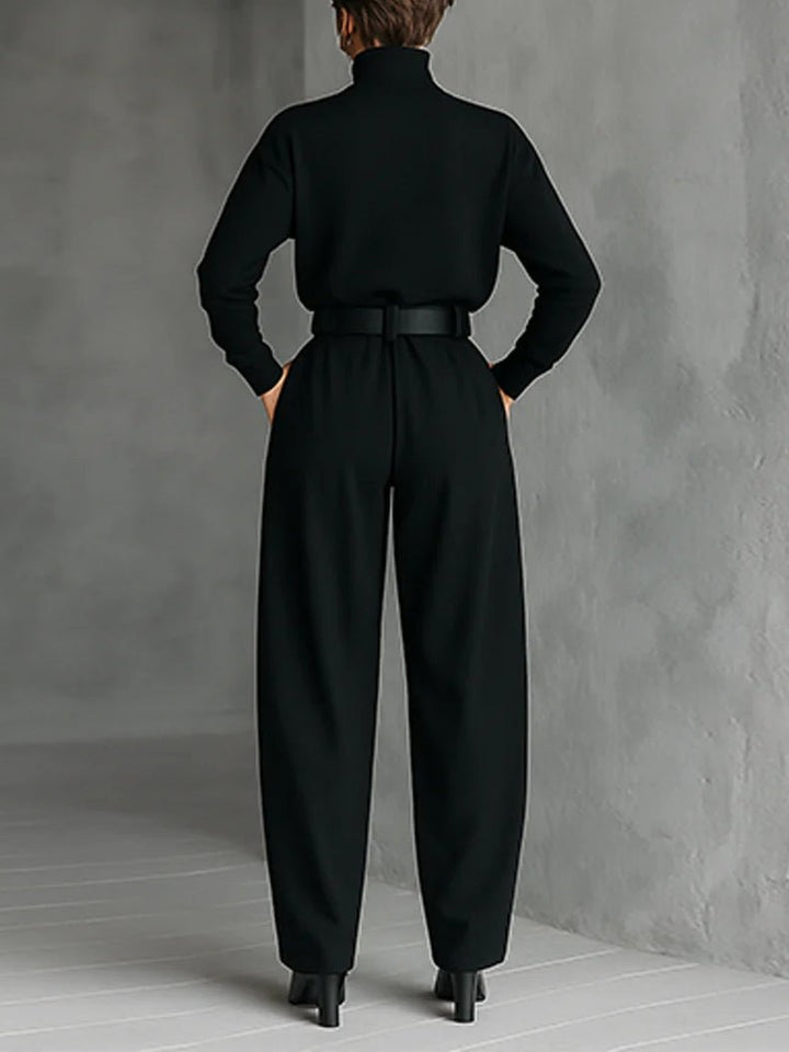 Jocelyn | Turtleneck Jumpsuit Set Long Sleeve High Waist Belt