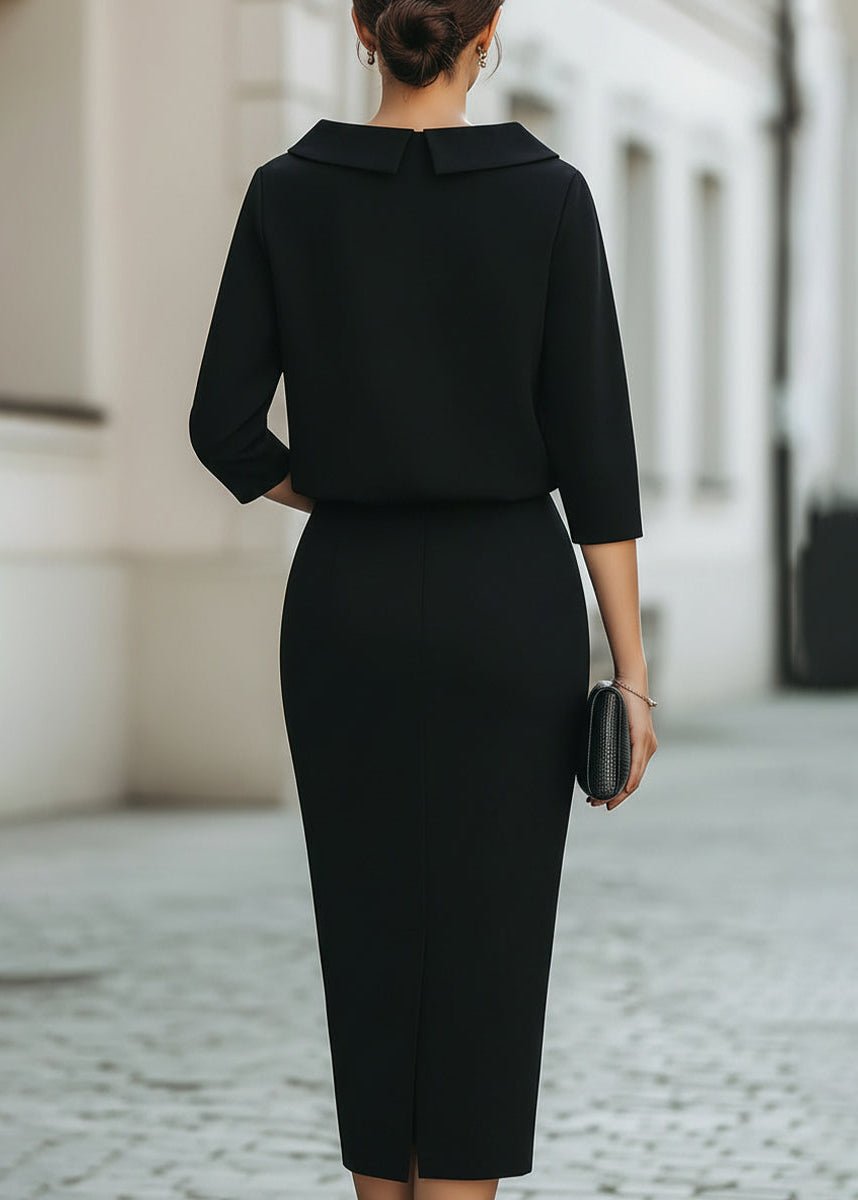 Madeline | Elegant Two-Piece Set With Boat Neck Top and Midi Skirt