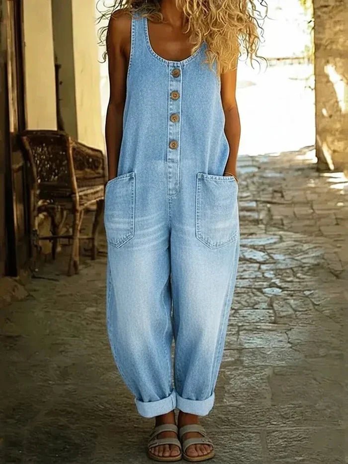 Bessie | Women's Sleeveless Denim Overalls
