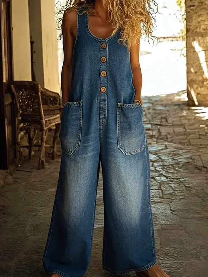 Bessie | Women's Sleeveless Denim Overalls