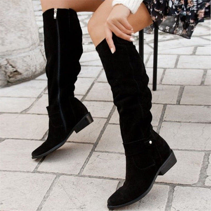 Faye | Women's Suede Slouch Knee High Boots