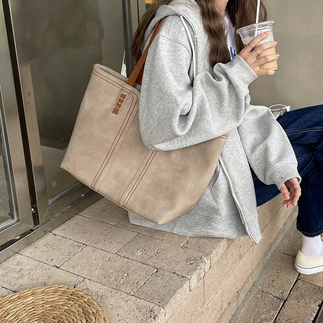 Lucia | Women's Vegan Large Leather Shoulder Tote Bag