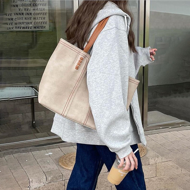 Lucia | Women's Vegan Large Leather Shoulder Tote Bag