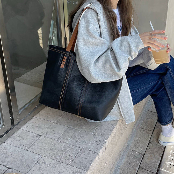 Lucia | Women's Vegan Large Leather Shoulder Tote Bag