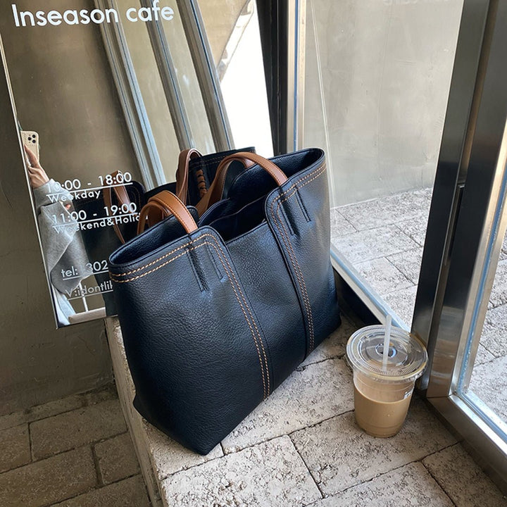 Lucia | Women's Vegan Large Leather Shoulder Tote Bag