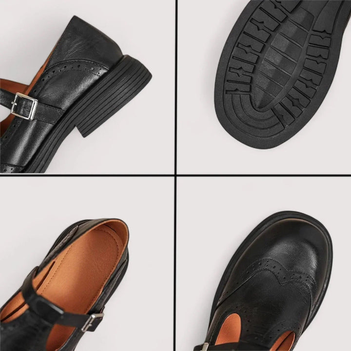 Maya  | Women's orthopaedic leather Mary Jane shoes with T-strap