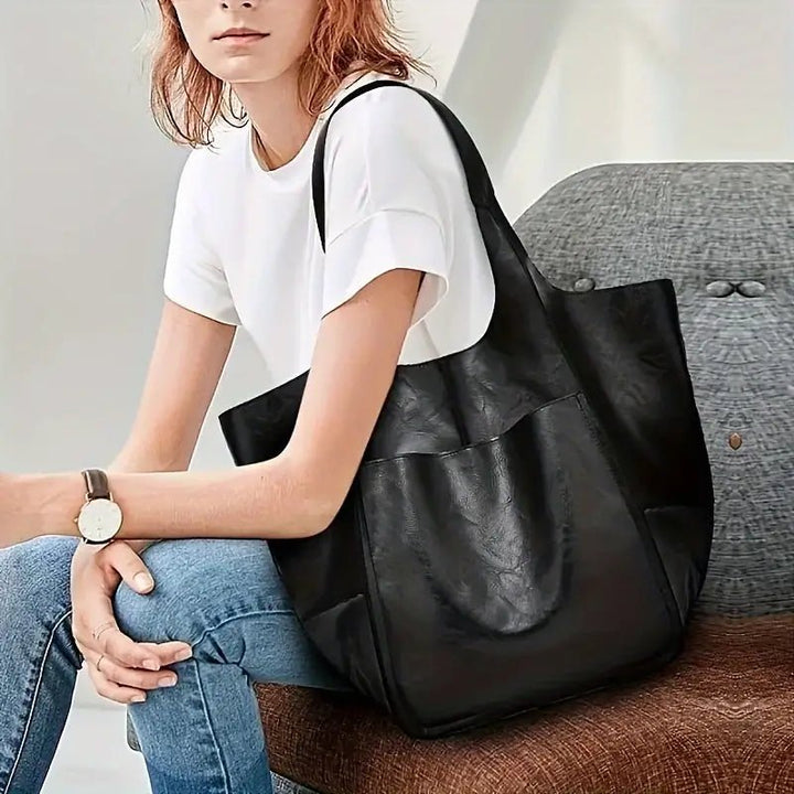 Lara | Women's Oversized Vegan Leather Tote Bag