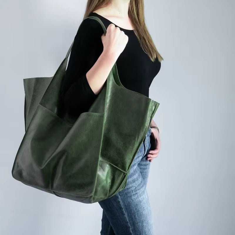 Lara | Women's Oversized Vegan Leather Tote Bag
