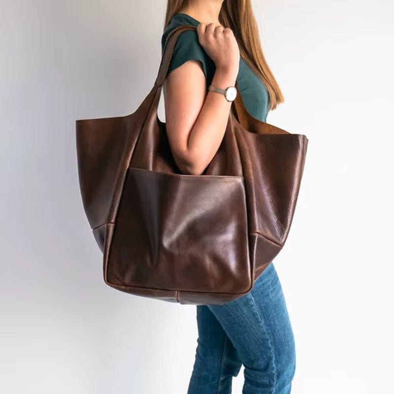Lara | Women's Oversized Vegan Leather Tote Bag