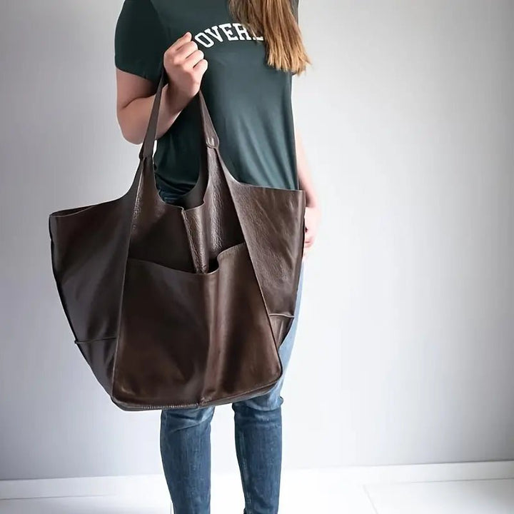 Lara | Women's Oversized Vegan Leather Tote Bag