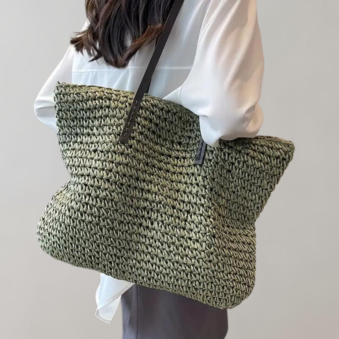 Eliza | Women's Oversized Woven Straw Shoulder Tote Bag