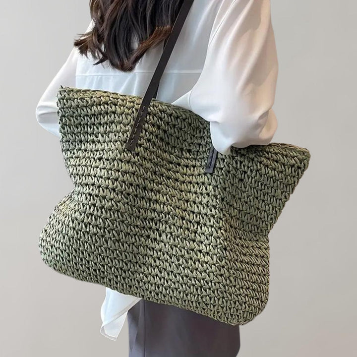 Eliza | Women's Oversized Woven Straw Shoulder Tote Bag
