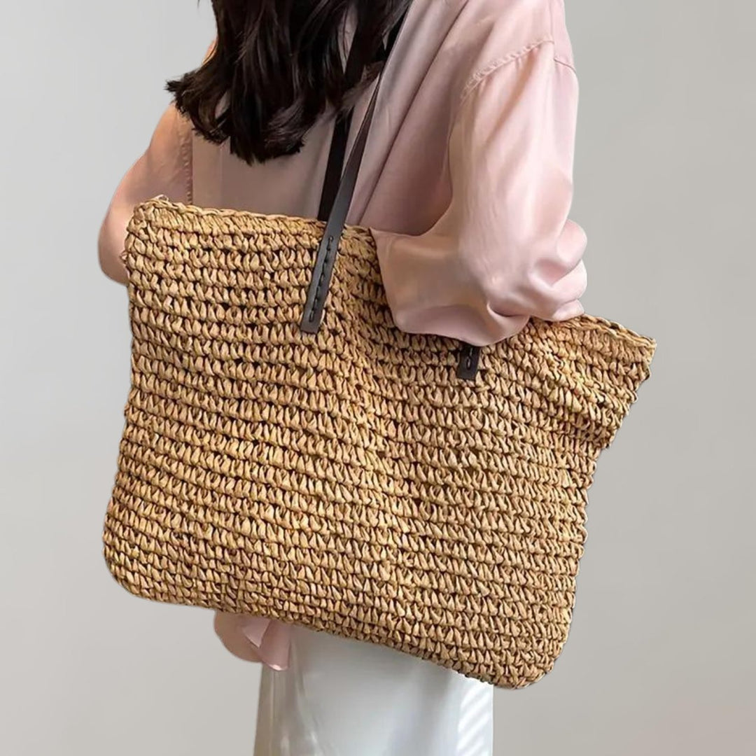 Eliza | Women's Oversized Woven Straw Shoulder Tote Bag
