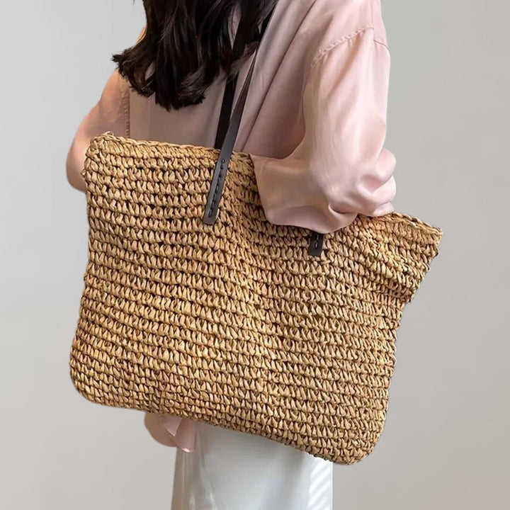 Eliza | Women's Oversized Woven Straw Shoulder Tote Bag