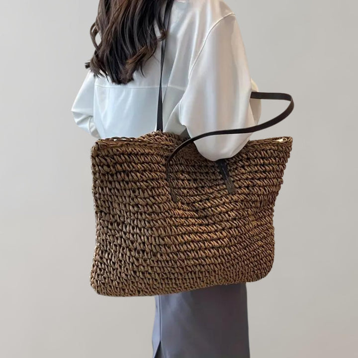 Eliza | Women's Oversized Woven Straw Shoulder Tote Bag