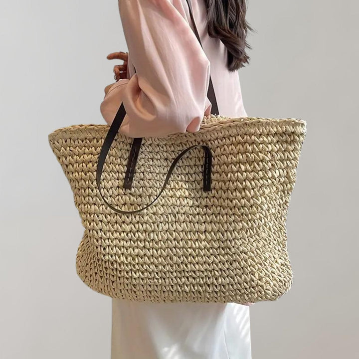Eliza | Women's Oversized Woven Straw Shoulder Tote Bag