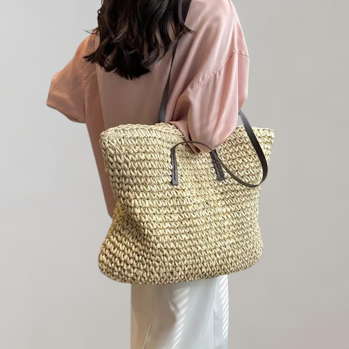 Eliza | Women's Oversized Woven Straw Shoulder Tote Bag