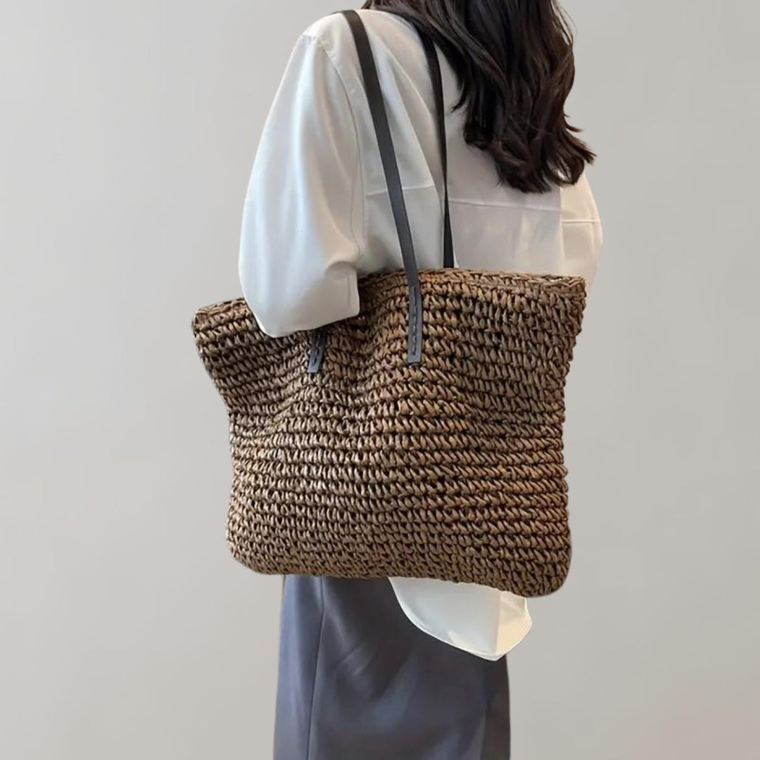 Eliza | Women's Oversized Woven Straw Shoulder Tote Bag