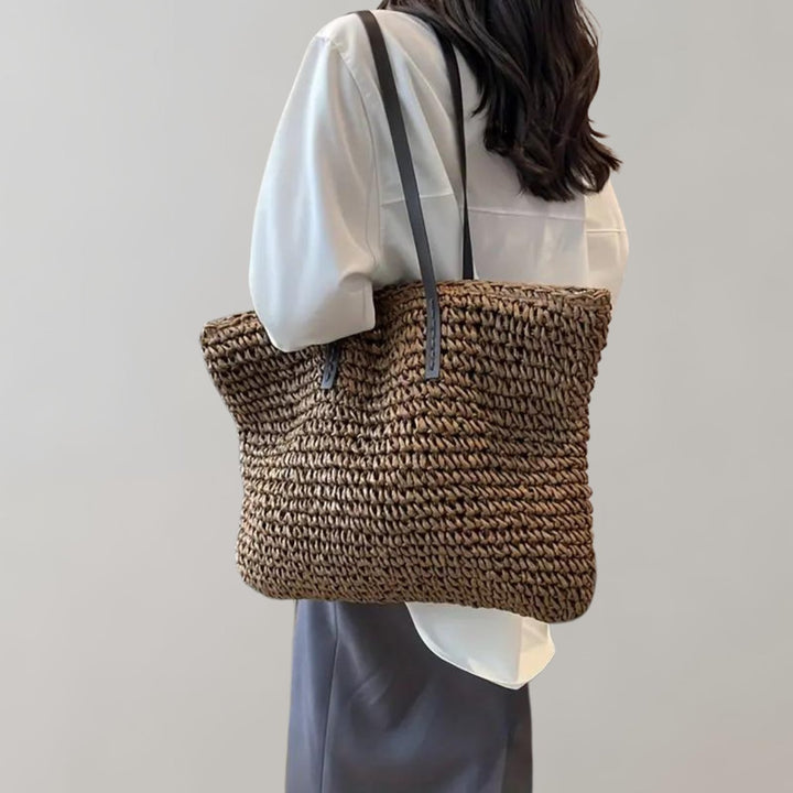 Eliza | Women's Oversized Woven Straw Shoulder Tote Bag