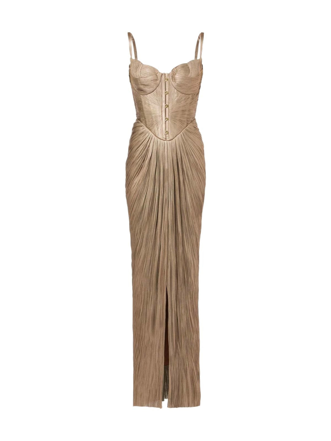 Mabel | Women's Gold Sweetheart-Neck Wedding Guest Maxi Dress