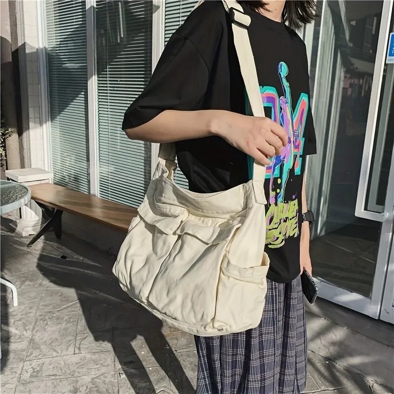 Sabeth | Women's Vintage Multi-Pocket Canvas Tote Bag Crossbody
