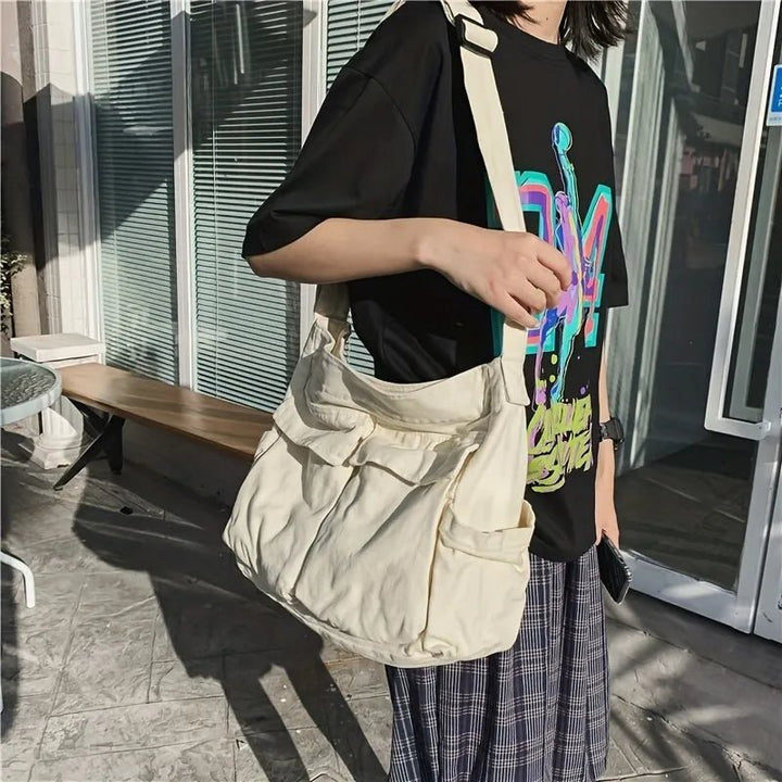 Sabeth | Women's Vintage Multi-Pocket Canvas Tote Bag Crossbody