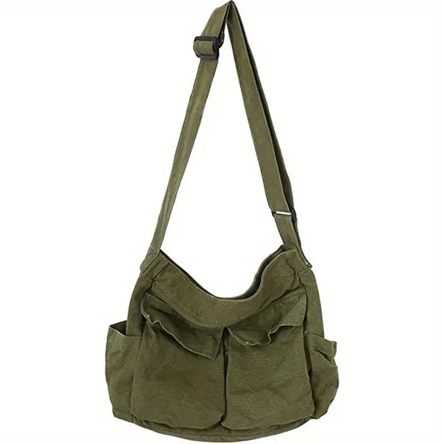 Sabeth | Women's Vintage Multi-Pocket Canvas Tote Bag Crossbody