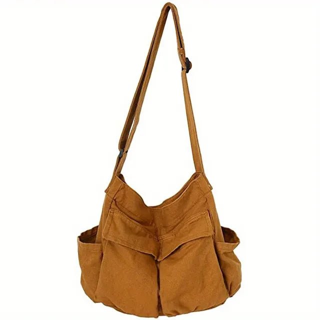 Sabeth | Women's Vintage Multi-Pocket Canvas Tote Bag Crossbody