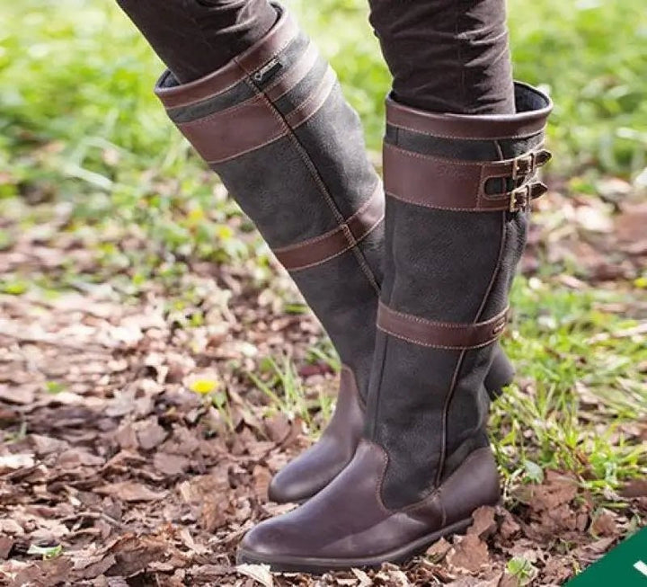 Aurelia | Women's Waterproof Double-Buckle Knee-High Pull-On Boots