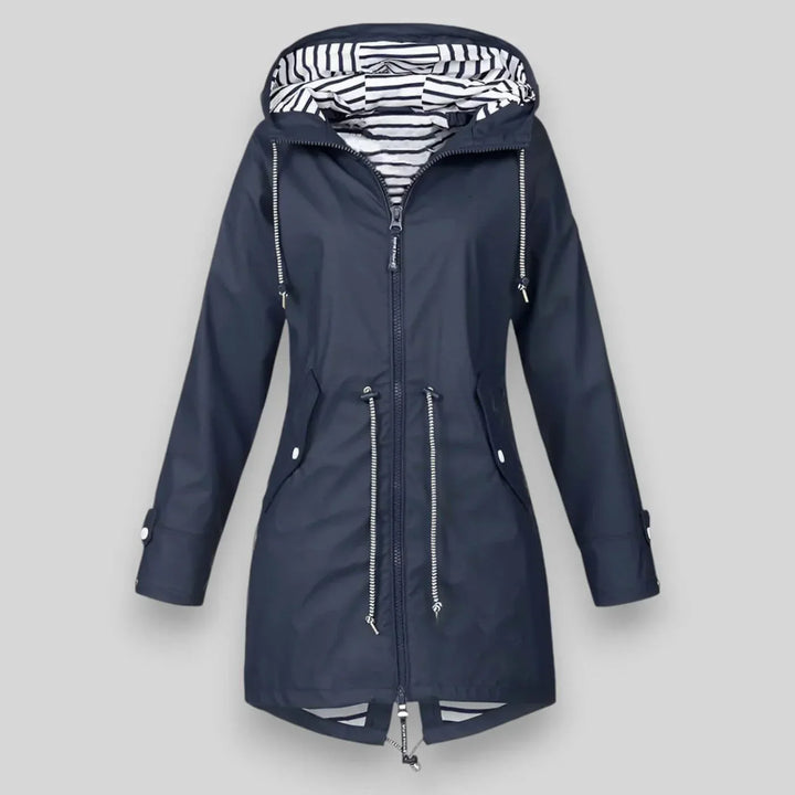 Ayleen | Women's waterproof hooded jacket with striped lining