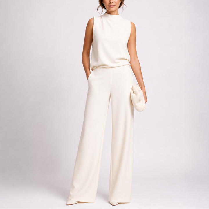 Faye | Women’s Jumpsuit with Sleeveless Upper and Wide-Leg Design